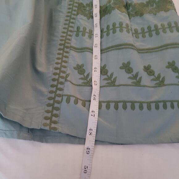 Julia Amory Dress Womens 2XL Green Coatue Caftan Embroidered Boho Maxi Belted - Picture 12 of 13